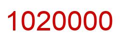 Number 1020000 red image