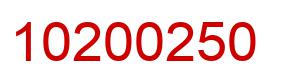 Number 10200250 red image