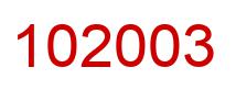 Number 102003 red image