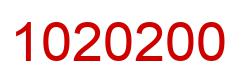 Number 1020200 red image