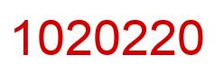 Number 1020220 red image