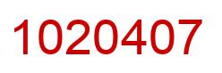 Number 1020407 red image
