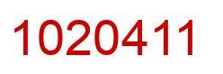 Number 1020411 red image
