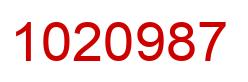 Number 1020987 red image