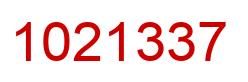 Number 1021337 red image