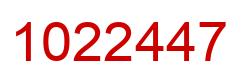 Number 1022447 red image