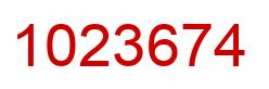 Number 1023674 red image