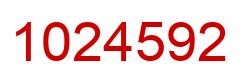 Number 1024592 red image