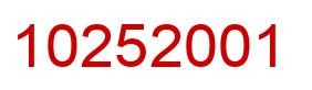 Number 10252001 red image
