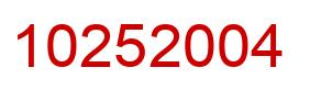 Number 10252004 red image
