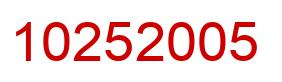 Number 10252005 red image