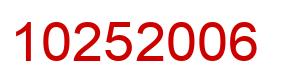 Number 10252006 red image