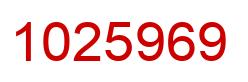 Number 1025969 red image