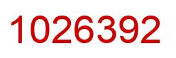 Number 1026392 red image