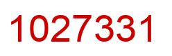 Number 1027331 red image