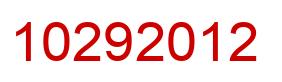 Number 10292012 red image