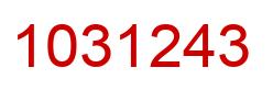 Number 1031243 red image