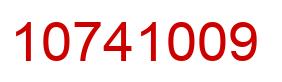Number 10741009 red image