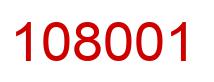 Number 108001 red image