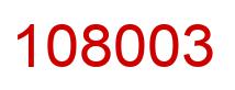 Number 108003 red image