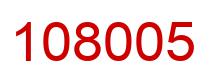 Number 108005 red image