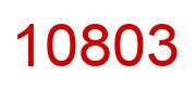 Number 10803 red image
