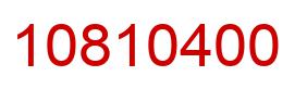 Number 10810400 red image