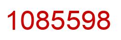 Number 1085598 red image