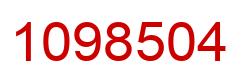 Number 1098504 red image