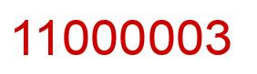 Number 11000003 red image