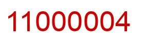 Number 11000004 red image