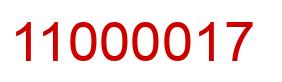 Number 11000017 red image