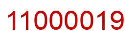 Number 11000019 red image