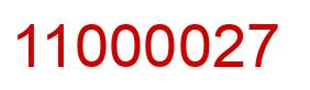 Number 11000027 red image