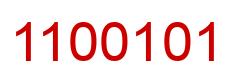 Number 1100101 red image
