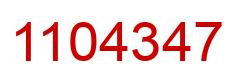 Number 1104347 red image