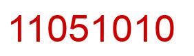 Number 11051010 red image