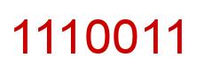 Number 1110011 red image