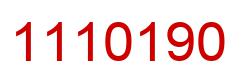 Number 1110190 red image