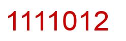 Number 1111012 red image
