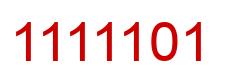Número 1111101 imagen rojo