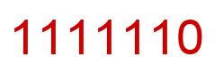 Number 1111110 red image