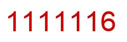 Number 1111116 red image
