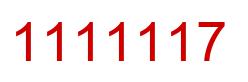 Number 1111117 red image