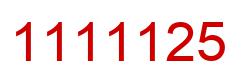 Number 1111125 red image