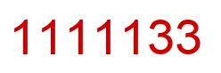 Number 1111133 red image