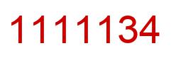 Number 1111134 red image