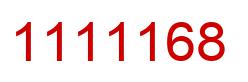 Number 1111168 red image