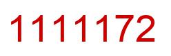 Number 1111172 red image