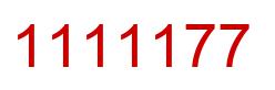 Number 1111177 red image